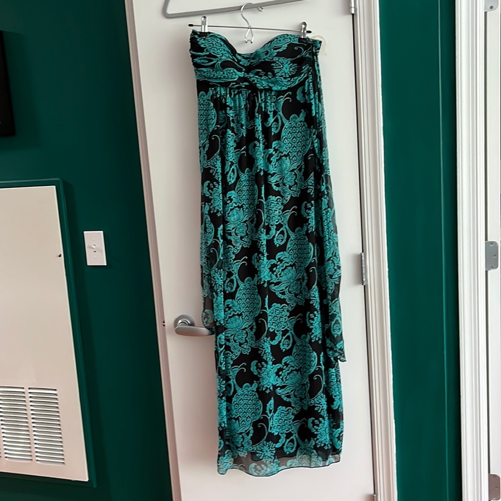 Black and teal maxi dress